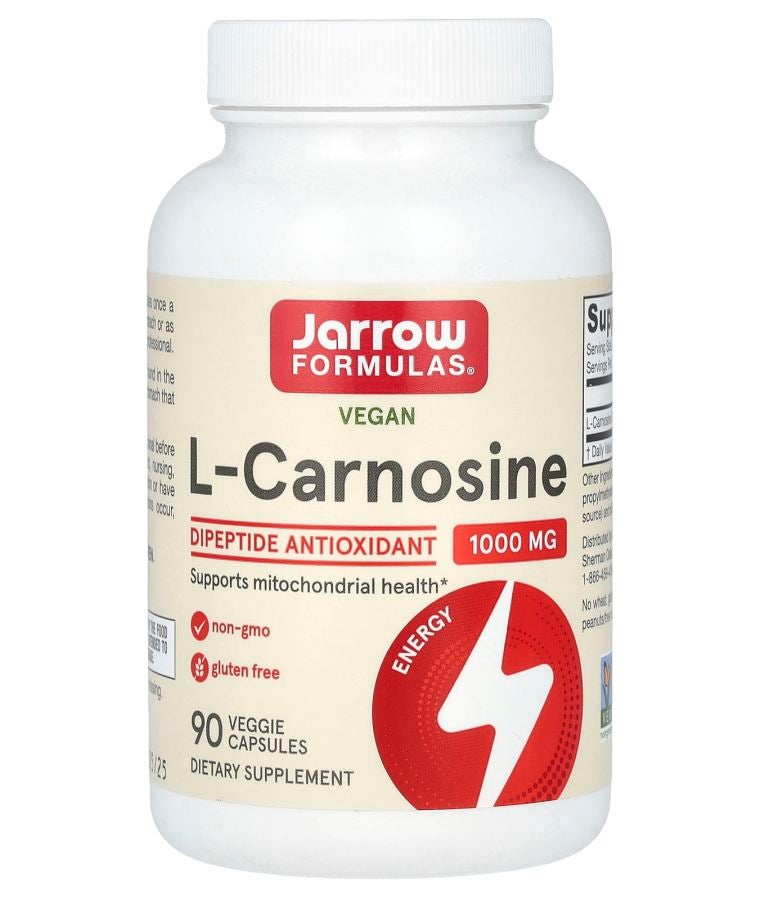 jarrow formulas Vegan L-Carnosine 90 Veggie Capsules (500 mg per Capsule)