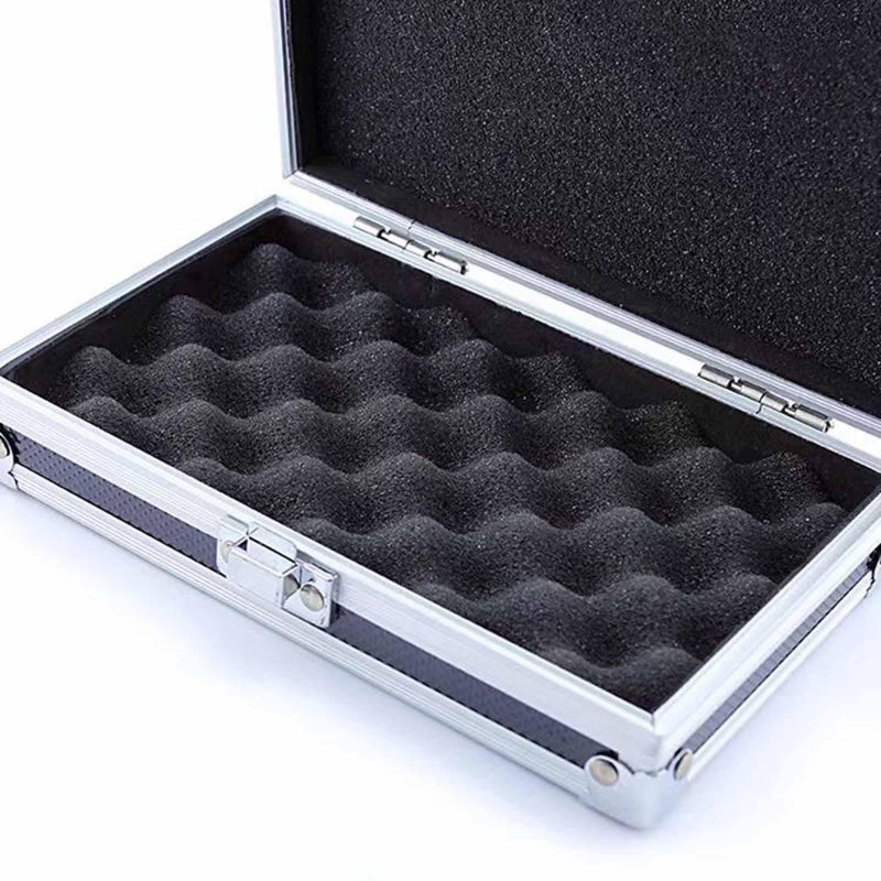 Aluminum Alloy Carrying Case 18 * 11 * 5.8cm Silver Aircraft-Grade Construction - Pre-Cut High-Density Foam Insert Small Hard Case for Technicians, Hobbyists, Travelers and Field Users - Image 2