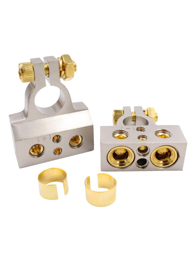 Car Audio Modification Battery Head Battery Clip Battery Head Battery Clip Silver Gold-plated Connector Battery Pile Head