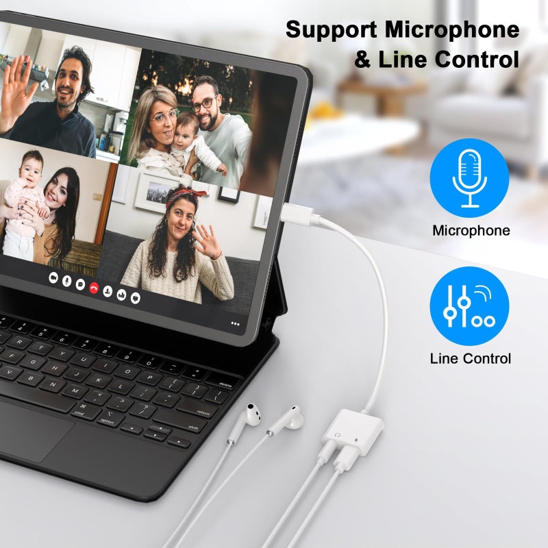 esbeecables [Apple MFi Certified] iPhone 17 16 15 Headphones Adapter, 2 Pack USB Type C to 3.5mm Aux Audio Headphone and Charger Dongle Adapter for iPhone 17 16 15 Pro Max, Galaxy S25 S24 S23, Pixel 9 8 7 - Image 2