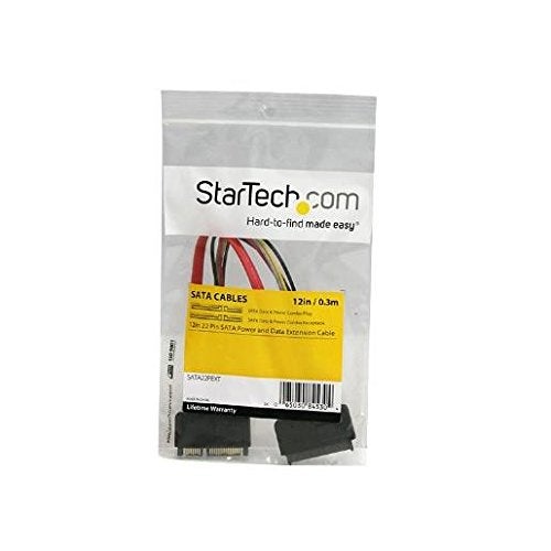 Startech.com StarTechcom 12in 22 Pin SATA Power and Data Extension Cable 1ft SATA Data Power Extension 12 inch SATA Extension SATA22PEXT Red - Image 3