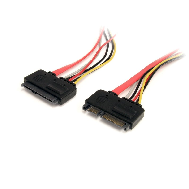 Startech.com StarTechcom 12in 22 Pin SATA Power and Data Extension Cable 1ft SATA Data Power Extension 12 inch SATA Extension SATA22PEXT Red - Image 2