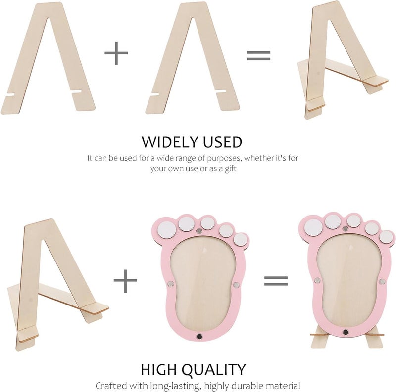 Footprint Photo Frame Newborn Keepsake Growth Record Frame in Light Pink for Memory Display, Unique Footprint Holder for Shower and Nursery Decor - Image 3