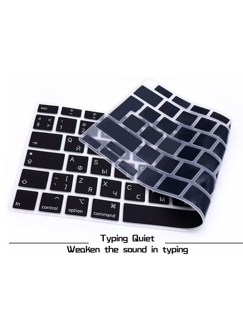 أمم غطاء لوحة مفاتيح اللغة الروسية لجهاز MacBook Air 13 بوصة 2020 مع معرف اللمس طراز A2179 و A2337 M1 رقاقة تخطيط المملكة المتحدة / الاتحاد الأوروبي ET غطاء لوحة مفاتيح رفيع للغاية من السيليكون - Image 5