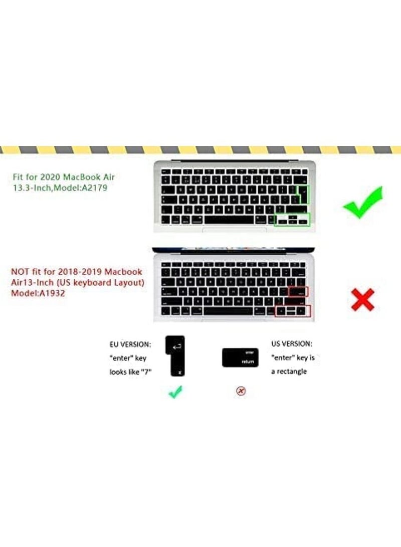 أمم غطاء لوحة مفاتيح اللغة الروسية لجهاز MacBook Air 13 بوصة 2020 مع معرف اللمس طراز A2179 و A2337 M1 رقاقة تخطيط المملكة المتحدة / الاتحاد الأوروبي ET غطاء لوحة مفاتيح رفيع للغاية من السيليكون - Image 2