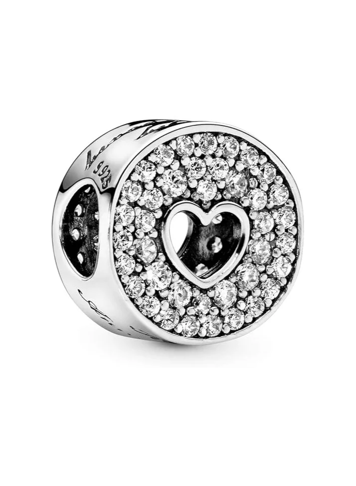 PANDORA PANDORA Happy Anniversary Silver Charm With Clear Cubic Zirconia