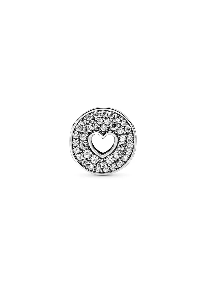 PANDORA PANDORA Happy Anniversary Silver Charm With Clear Cubic Zirconia