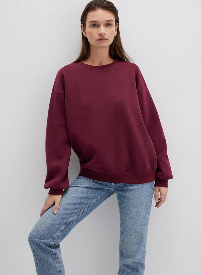 MAVI Crew Neck Burgundy Basic Sweatshirt