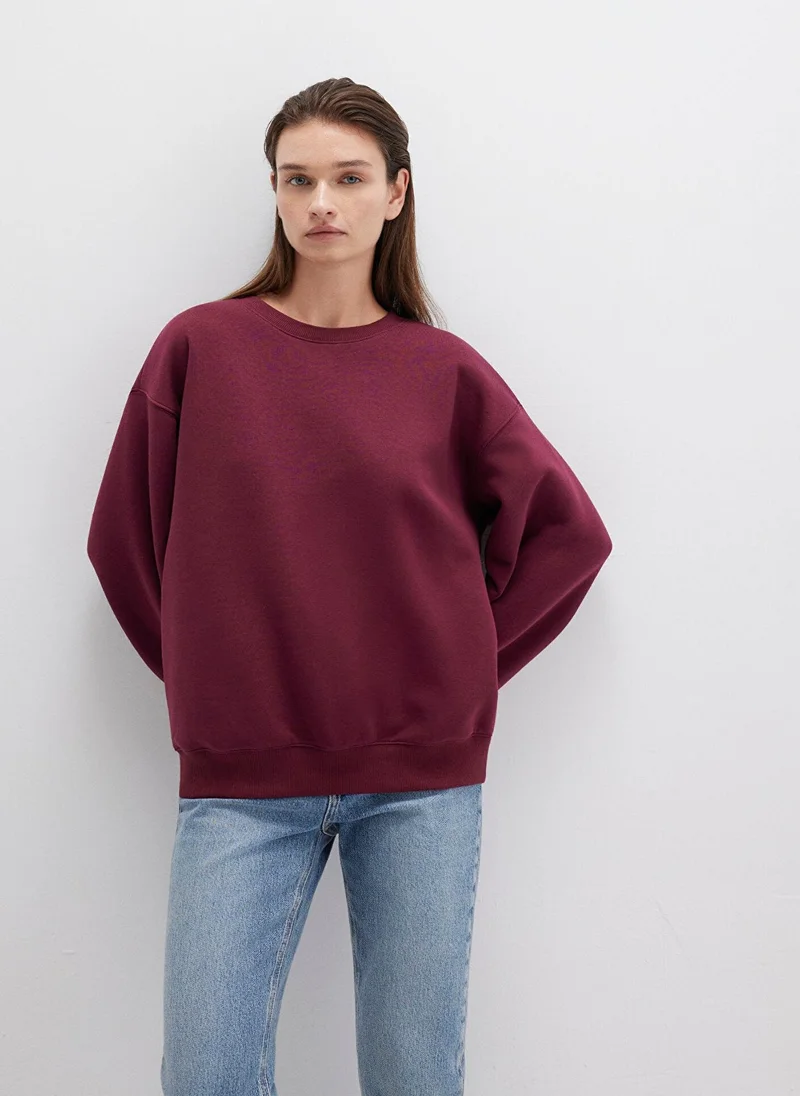 MAVI Crew Neck Burgundy Basic Sweatshirt
