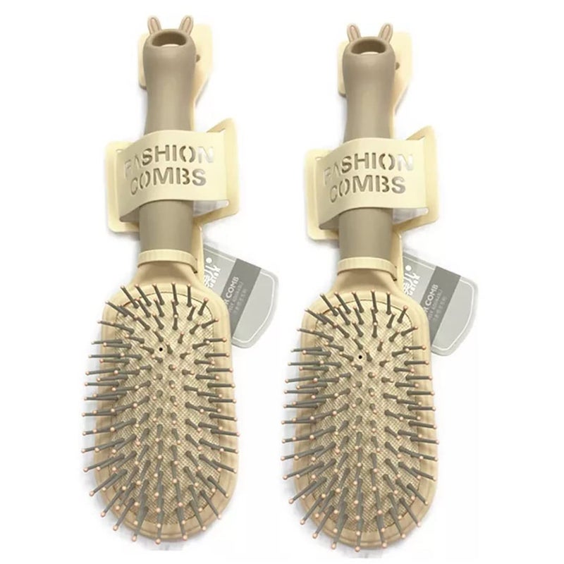 pepplo Paddle Brush for Detangling Blowdrying and Straightening Professional Large Hair Brush All Hair Types Hair Detangler BrushBeige Set of 2 - Image 1