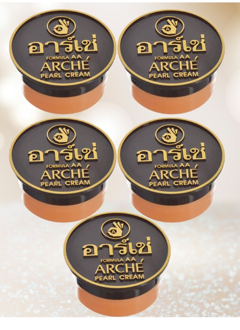 Arche 5 Pieces Skin lightening cream 5 Grams 3 in 1 with Multiple Properties Including Covering Black Spots On The Face Sun Protection Softening The Skin Cream Before Makeup  - Image 1