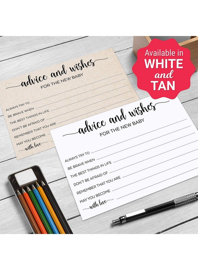 321Done Advice And Wishes For The New Baby (50 Cards) Baby Shower Game Advice Cards Rustic Kraft Tan Large 4X6 For Mommy Daddy Simple Elegant Made In Usa - Image 4