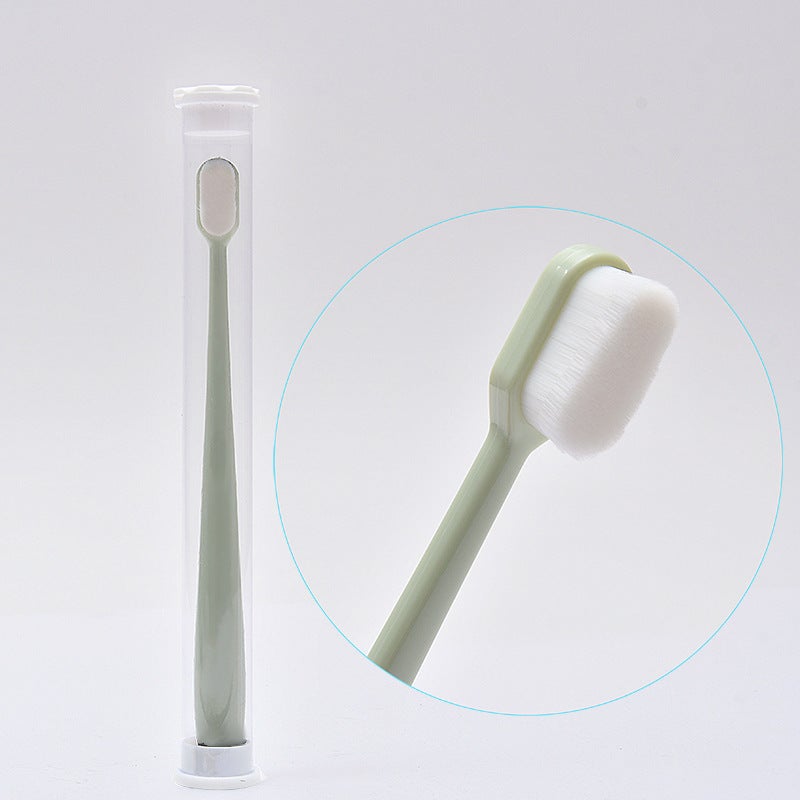 Generic Ultra-Soft Nano-Bristle Toothbrushes Family Pack Green flat head 