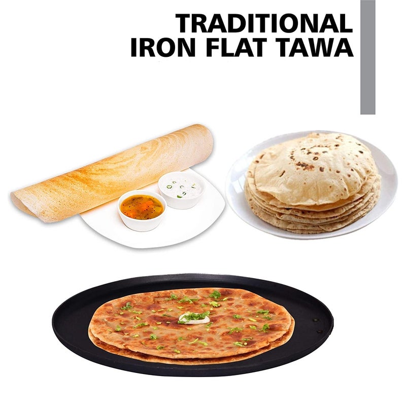 PGen Size 10 Inches Small Traditional Iron Desi TawaPan for Dosa Roti Chapati Bhakri for Home and Professional Use Roti Tawa Without Handle - Image 5