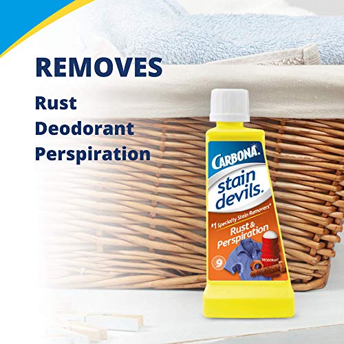 CARBONA كاربونا شيطان البقع® #9 | الصدأ والتعرق | مزيل بقع قوي للمغسلة | منظف متعدد الأقمشة | آمن على الجلد والأقمشة القابلة للغسل | 1.7 أونصة سائلة، 3 عبوات - Image 3