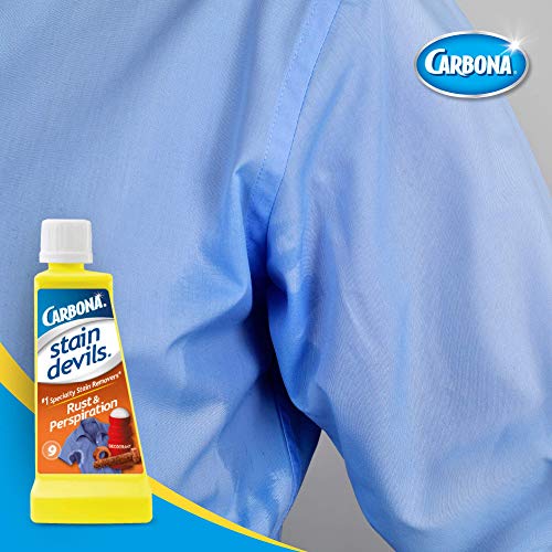 CARBONA كاربونا شيطان البقع® #9 | الصدأ والتعرق | مزيل بقع قوي للمغسلة | منظف متعدد الأقمشة | آمن على الجلد والأقمشة القابلة للغسل | 1.7 أونصة سائلة، 3 عبوات - Image 2