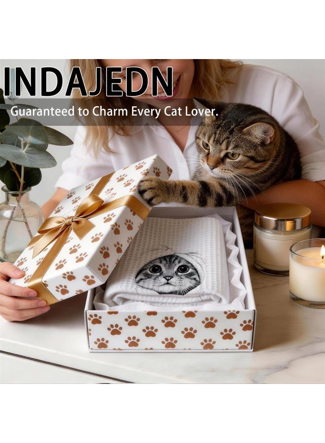 INDAJEDN Funny Cat Hand Towels, Cat Gifts for Women Cat Lovers, Cat Mom Gifts, Cat Lady Gifts, Cat Bathroom Hand Towels, Cute Hand Towels for Bathroom, Cat Bathroom Decor, 16x24 Inch - Image 5