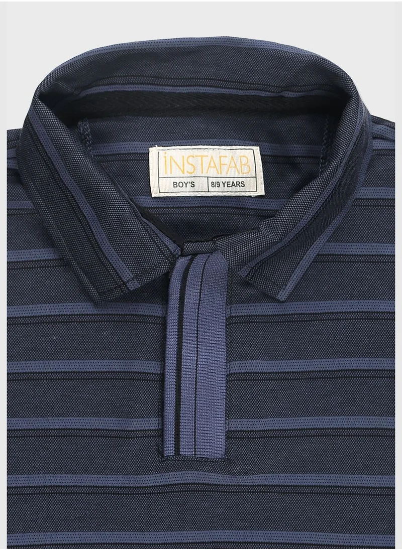 Instafab Striped Polo Tshirt