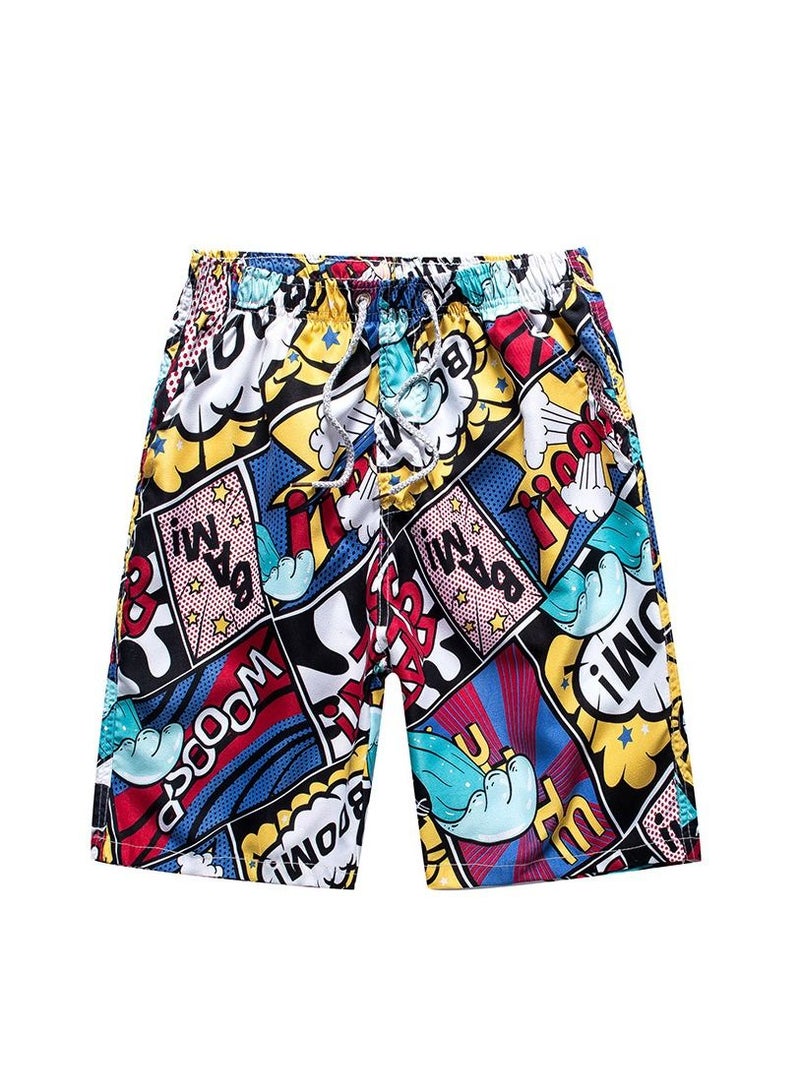 1-Piece Men Swim Beach Shorts Quick Dry Swimming Trunks Drawstring Surfing Board Shorts Loose Boxers Short Pants  - Image 1