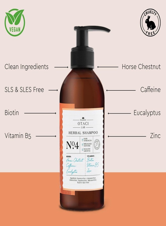 OTACI Lab No:4 Hair Strengthening & Thinning Hair Therapy Shampoo - Vegan, Sulfate-Free with Biotin, Caffeine, B5, Eucalyptus & Herbal Keratin (250 ml) - Image 2