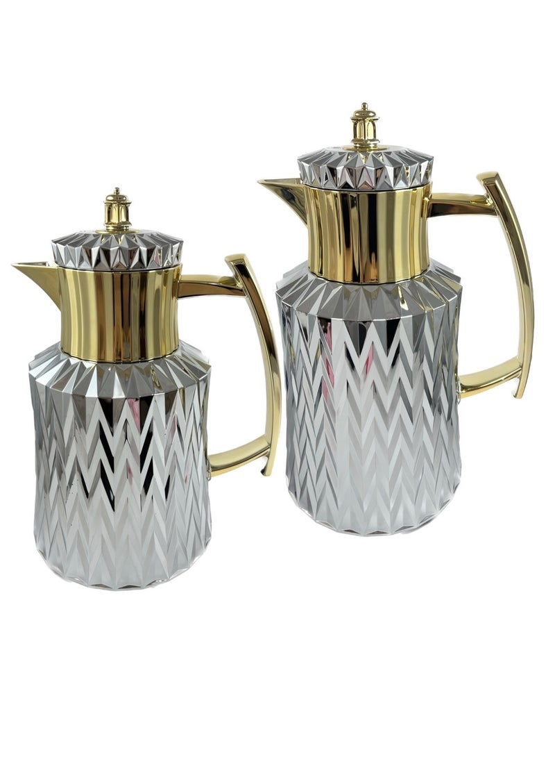 Home Maker ترموس شاي وقهوة من قطعتين، فضي وذهبي - Image 3