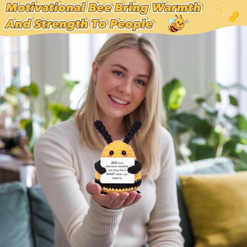 A AIFAMY Graduation Gifts, Positive Bee Funny Crochet Bee with Affirmation Cards - Inspirational Support Gift and Party Decor for Birthday Teacher Women Coworker Friends - Image 4