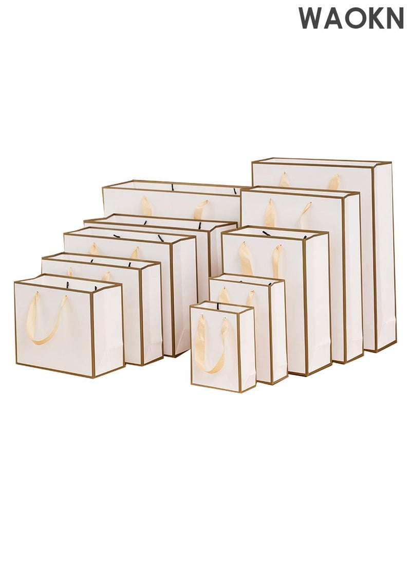 WAOKN 10 Pieces high-quality kraft Party Favor Bags,Shopping Bag,Party Bags For Kids, supplies Snack candy Gift Bag Food Bags,Bags For Birthday Wedding Celebrations Party Favors for birthday parties, bachelorettes, hen parties, weddings, bridal showers, Valentine’s Day, etc 27*21*9（White） - Image 2