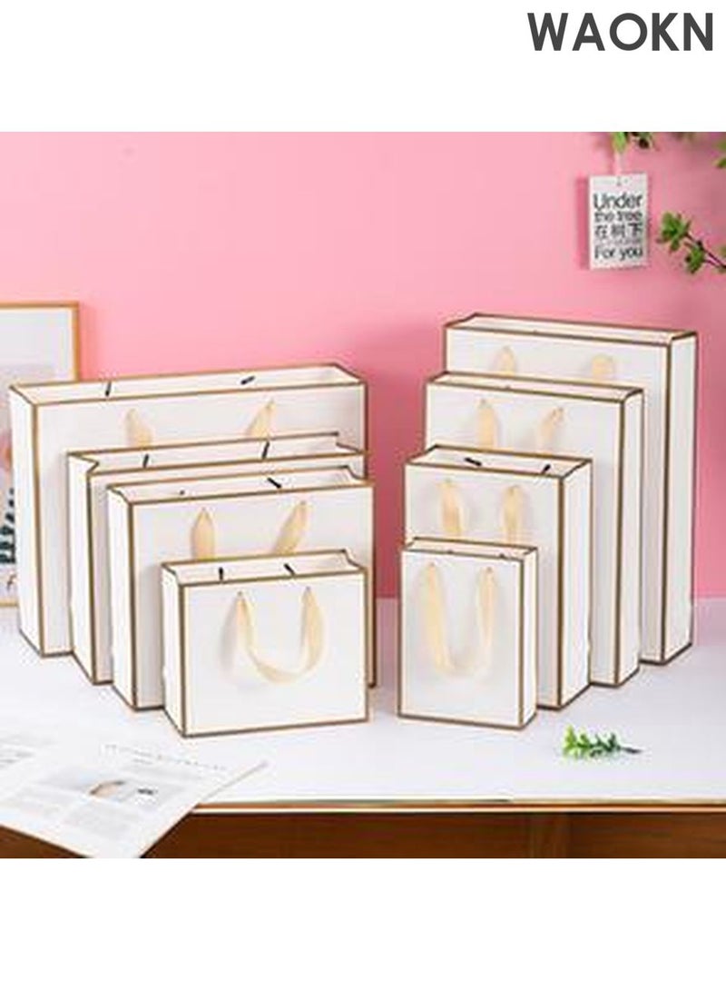 WAOKN 10 Pieces high-quality kraft Party Favor Bags,Shopping Bag,Party Bags For Kids, supplies Snack candy Gift Bag Food Bags,Bags For Birthday Wedding Celebrations Party Favors for birthday parties, bachelorettes, hen parties, weddings, bridal showers, Valentine’s Day, etc 27*21*9（White） - Image 4