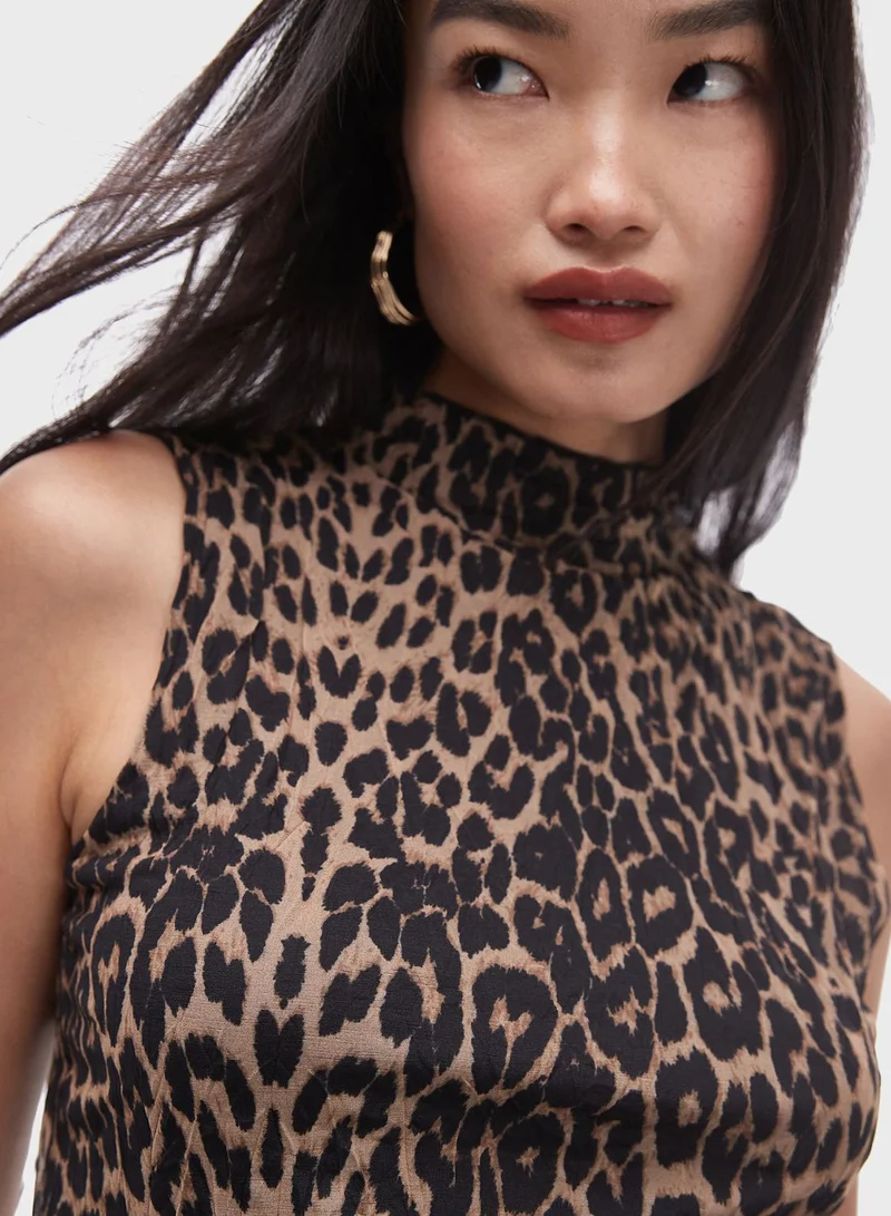 TOPSHOP Leopard Print Dress