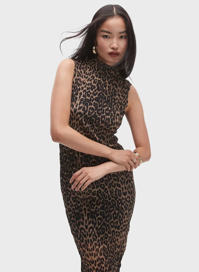 TOPSHOP Leopard Print Dress