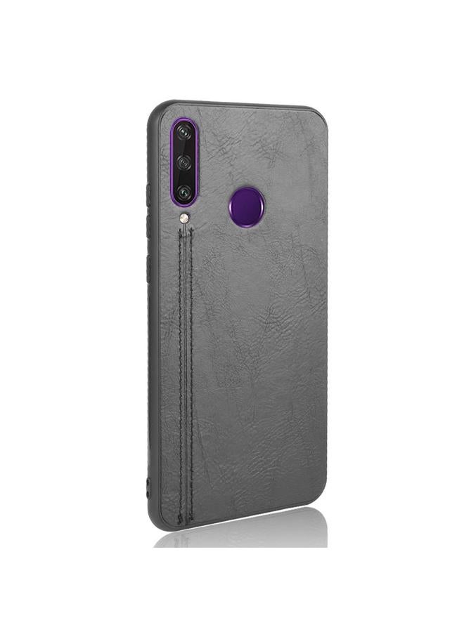 اس-توب جراب لهاتف Huawei Y6p مقاوم للصدمات بنمط جلد البقر المخيط من البولي كربونات + البولي يوريثان الحراري + جراب TPU - Image 3