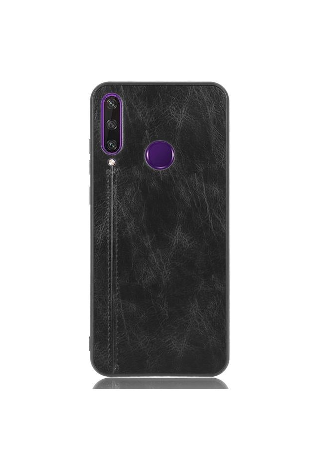 اس-توب جراب لهاتف Huawei Y6p مقاوم للصدمات بنمط جلد البقر المخيط من البولي كربونات + البولي يوريثان الحراري + جراب TPU - Image 2
