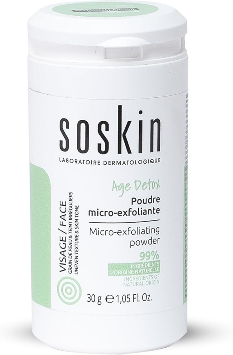 Soskin Age Detox Micro-Exfoliating Powder - 30g with 99% Natural Ingredients for Skin Renewal - Image 1