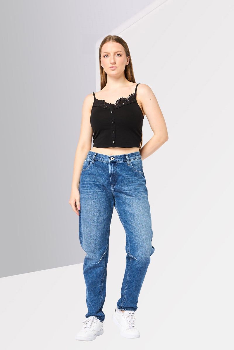 G-Star RAW جينز نسائي بقصة صديق، مغسول بدون مرونة، أزرق - Image 2