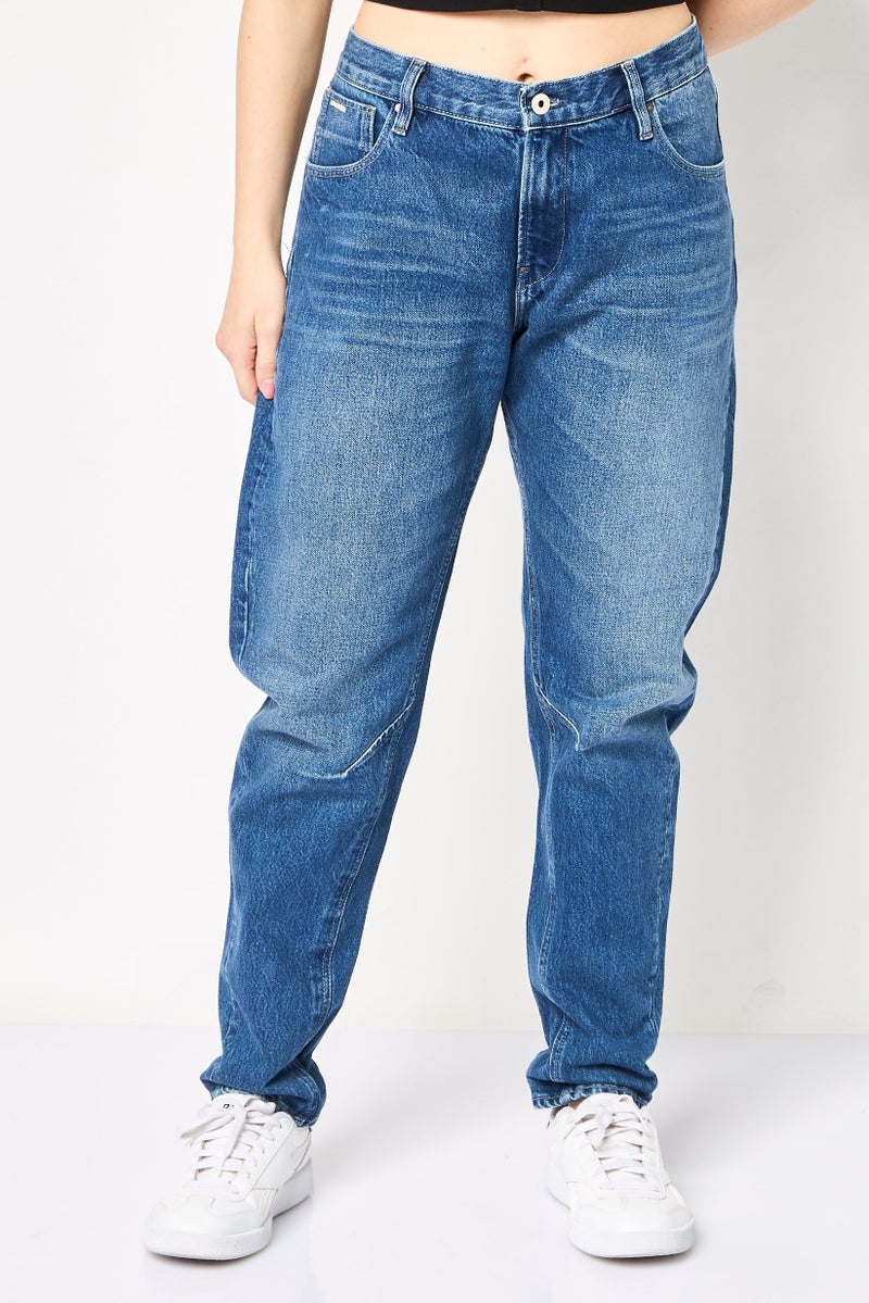 G-Star RAW جينز نسائي بقصة صديق، مغسول بدون مرونة، أزرق - Image 1