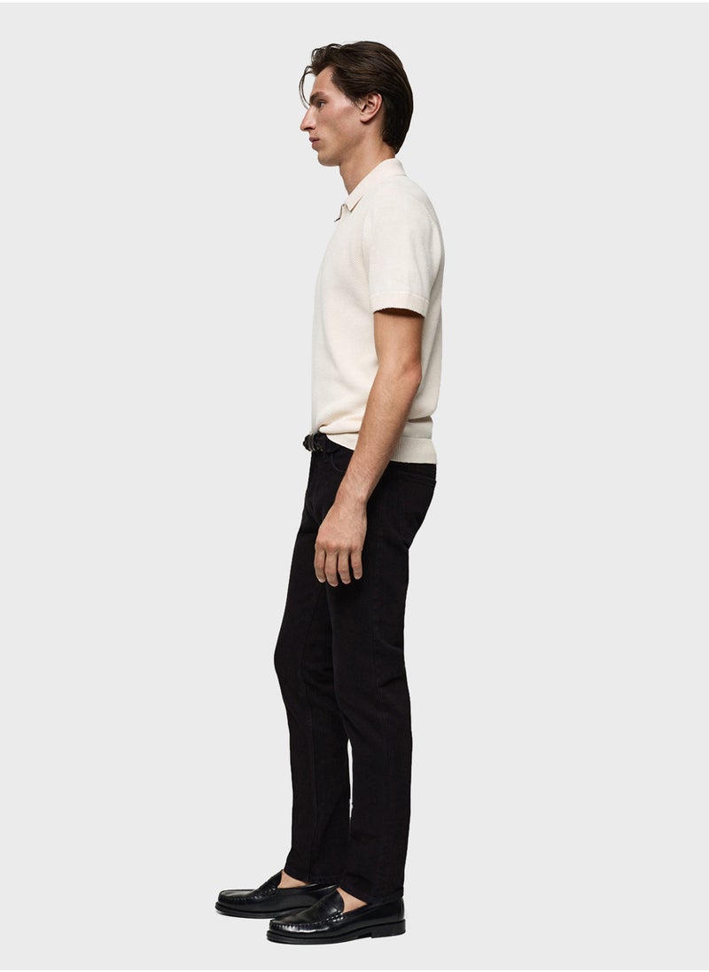 Mango Man - Casual Sim Fit Mid Wash Jeans - Image 1