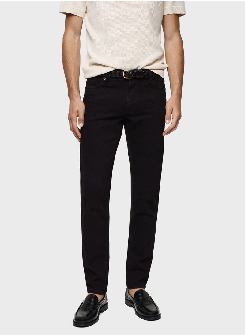 Mango Man - Casual Sim Fit Mid Wash Jeans - Image 1