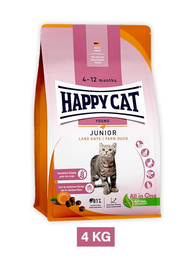 HAPPY CAT Junior Farm Duck Dry Cat Food - 4 KG - Image 1