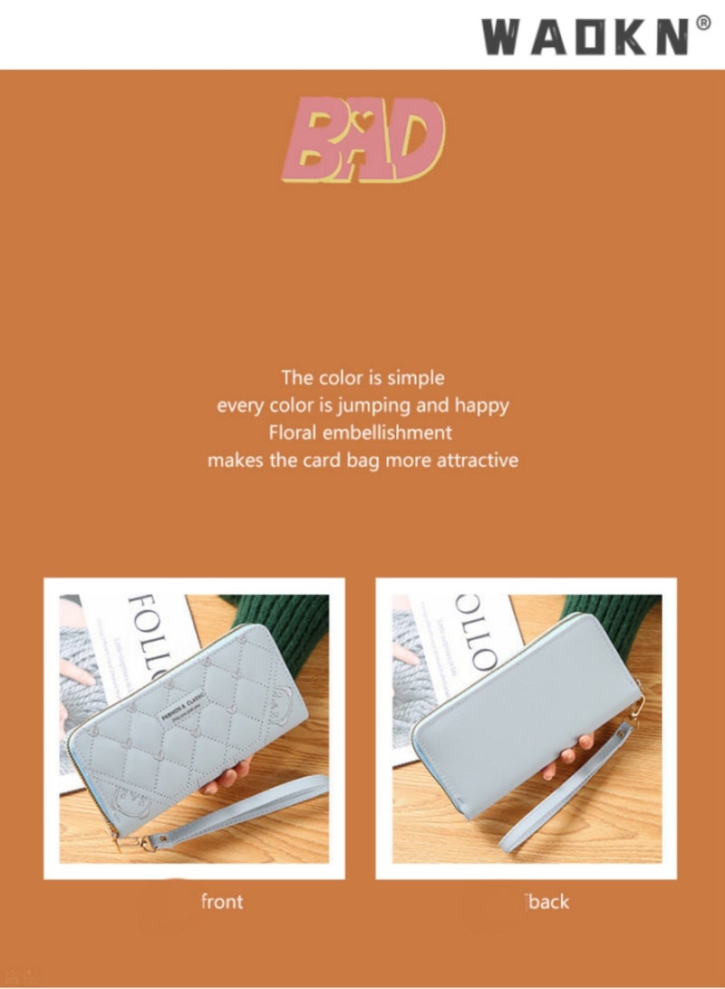 WAOKN Trendy Women's Long Zipper Hand Clutch Multi-functional Versatile Large Capacity Wallet Capable of Holding Mobile Phones, New Style - Image 2