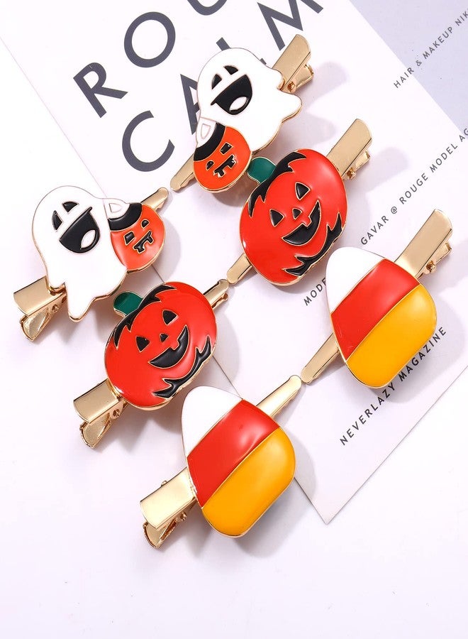 Boderier 6 Pack Halloween Hair Clips for Women Girls Halloween Headdress Candy Corn Pumpkin Ghost Hair Clips Party Costume Hair Accessories - Image 3