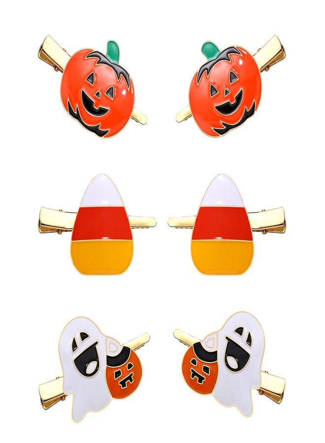 Boderier 6 Pack Halloween Hair Clips for Women Girls Halloween Headdress Candy Corn Pumpkin Ghost Hair Clips Party Costume Hair Accessories - Image 1