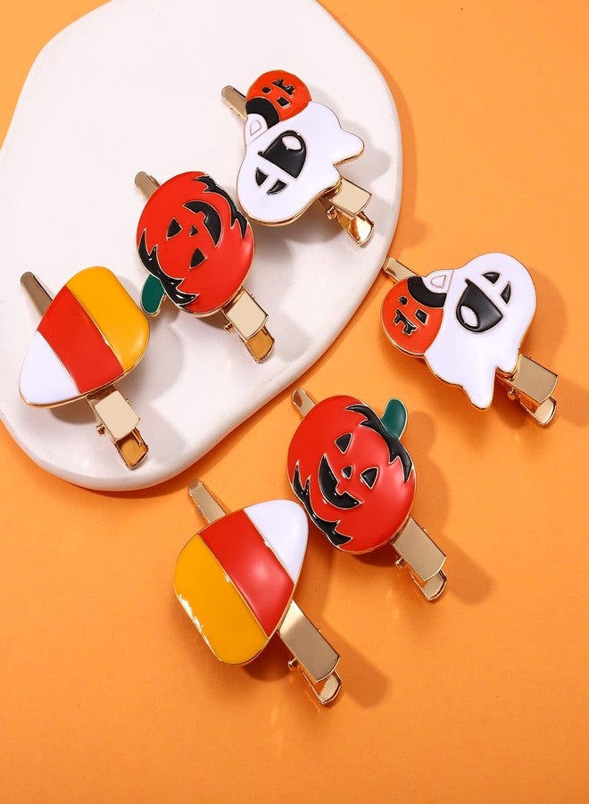 Boderier 6 Pack Halloween Hair Clips for Women Girls Halloween Headdress Candy Corn Pumpkin Ghost Hair Clips Party Costume Hair Accessories - Image 2