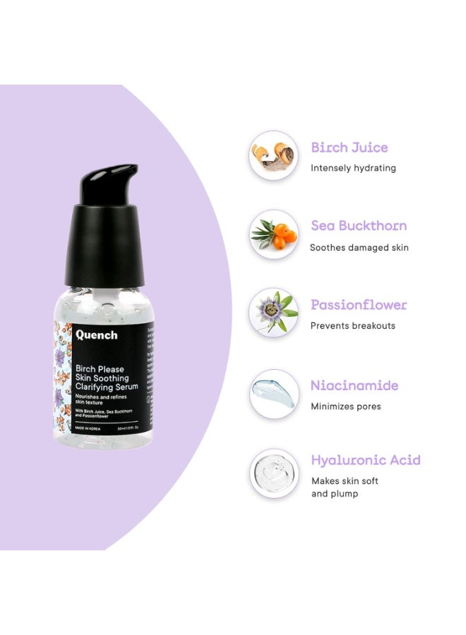 كوينش QUENCH BOTANICS سيروم مهدئ ومنقٍّ للبشرة، غني بحمض الهيالورونيك وإنزيمات عصارة البتولا | يرطب البشرة فوراً | يفتح البقع ويوحد لون البشرة | صُنع في كوريا (30 مل) - Image 3