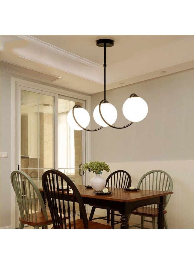 Cluc Black turned Globo di vetro Chandelier - 3 globes - Image 3