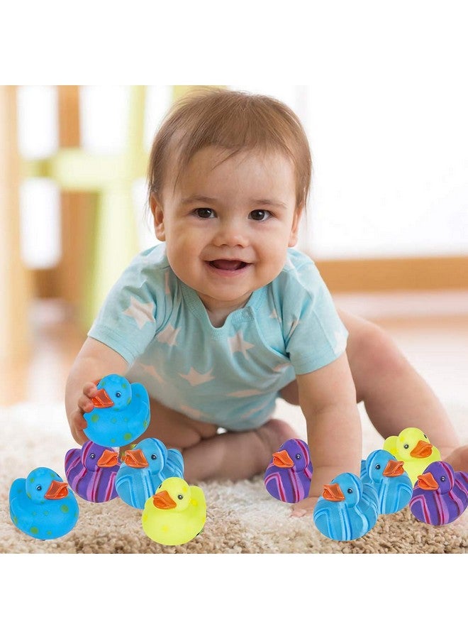 ArtCreativity Multicolored Pattern Rubber Duckies for Kids, Pack of 12 Cute Duck Bath Tub Pool Toys, Fun Carnival Supplies, Birthday Party Favors for Boys and Girls - Image 5