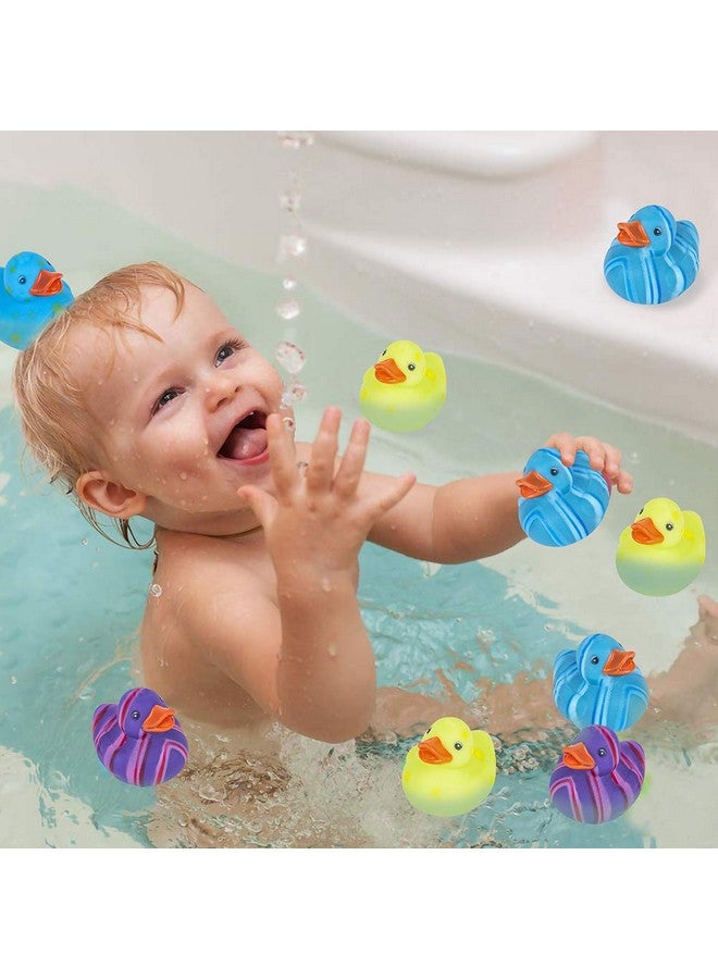 ArtCreativity Multicolored Pattern Rubber Duckies for Kids, Pack of 12 Cute Duck Bath Tub Pool Toys, Fun Carnival Supplies, Birthday Party Favors for Boys and Girls - Image 4
