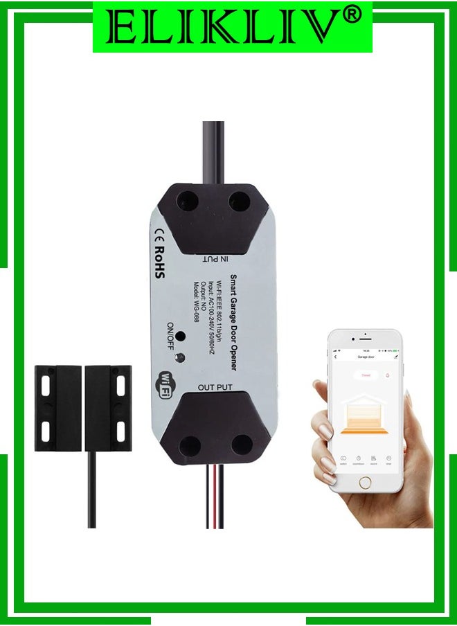 NOAEOU WiFi smart garage door opener, hub-free, compatible with Alexa, Google Home, and Smart Life.  - Image 1