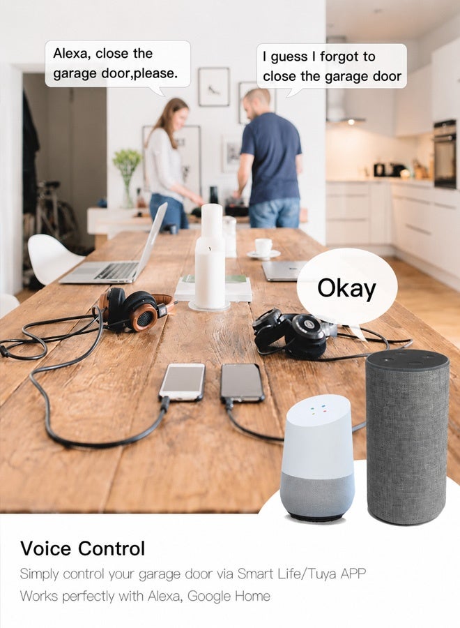 NOAEOU WiFi smart garage door opener, hub-free, compatible with Alex, Gogle Home, and Smart Life. - Image 3