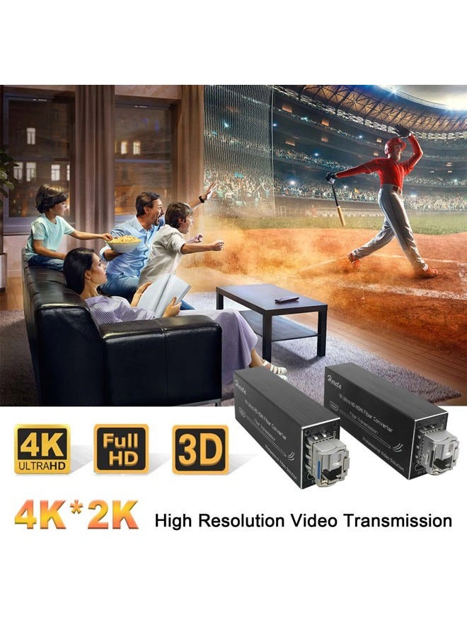 Hereta 4K HDMI Fiber Extender with SFP Module (LC Port) Mini Fiber Optical Transceiver Over Single Mode Optical Fiber Uncompressed No Losses No Latency Transmitting Video Data Rate up to 10.3Gbps - Image 4