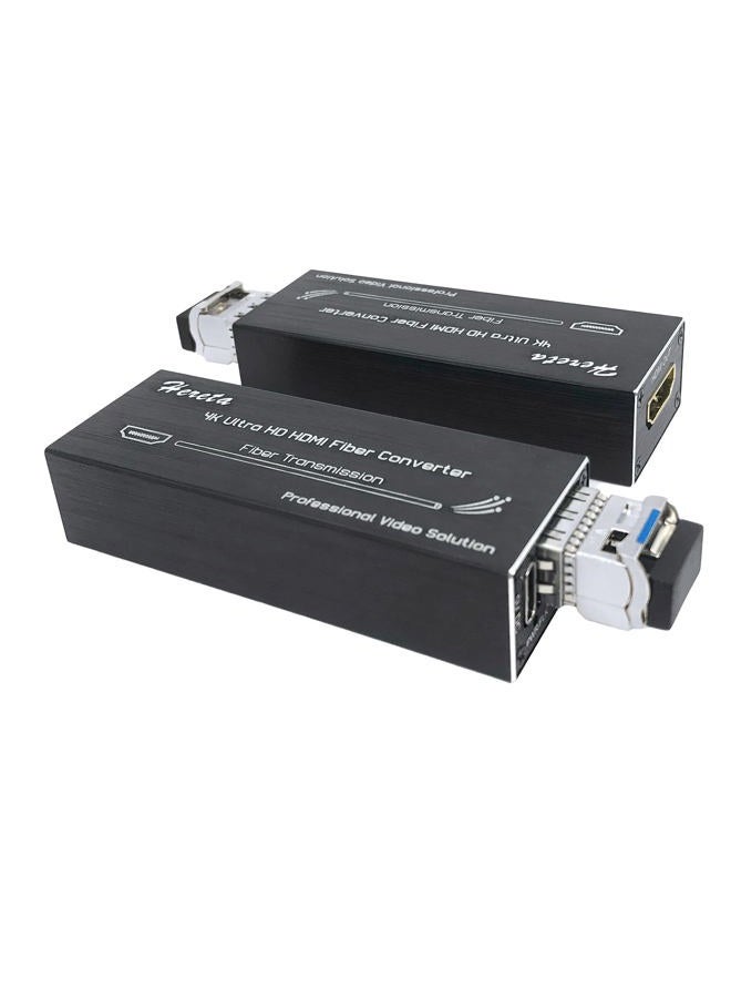 Hereta 4K HDMI Fiber Extender with SFP Module (LC Port) Mini Fiber Optical Transceiver Over Single Mode Optical Fiber Uncompressed No Losses No Latency Transmitting Video Data Rate up to 10.3Gbps - Image 1
